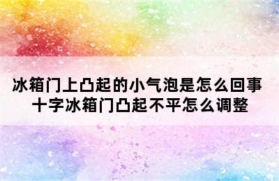 冰箱门上凸起的小气泡是怎么回事 十字冰箱门凸起不平怎么调整